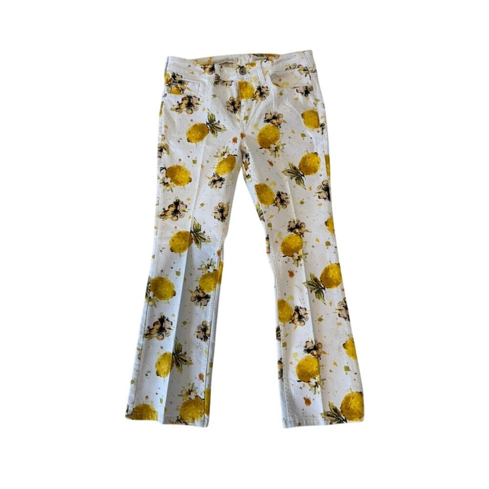 Pilcro Fun Lemon Print Ankle Length Denim Pant - Size 28
